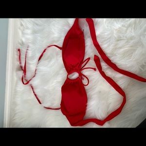 Red Shein bikini top